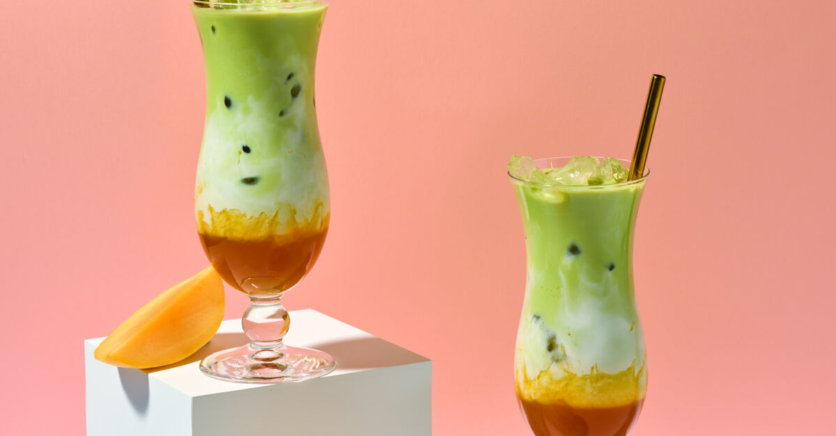 Iced Mango Matcha Latte